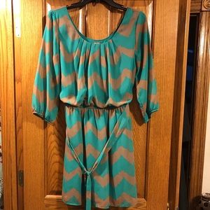 Lily Rose Brown and Green Midi Dress